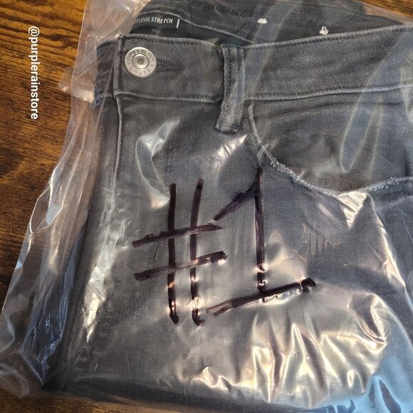 American Eagle Jeans 6 S Jegging Mid Rise Next Level Stretch Black Wash Denim - Picture 13 of 13